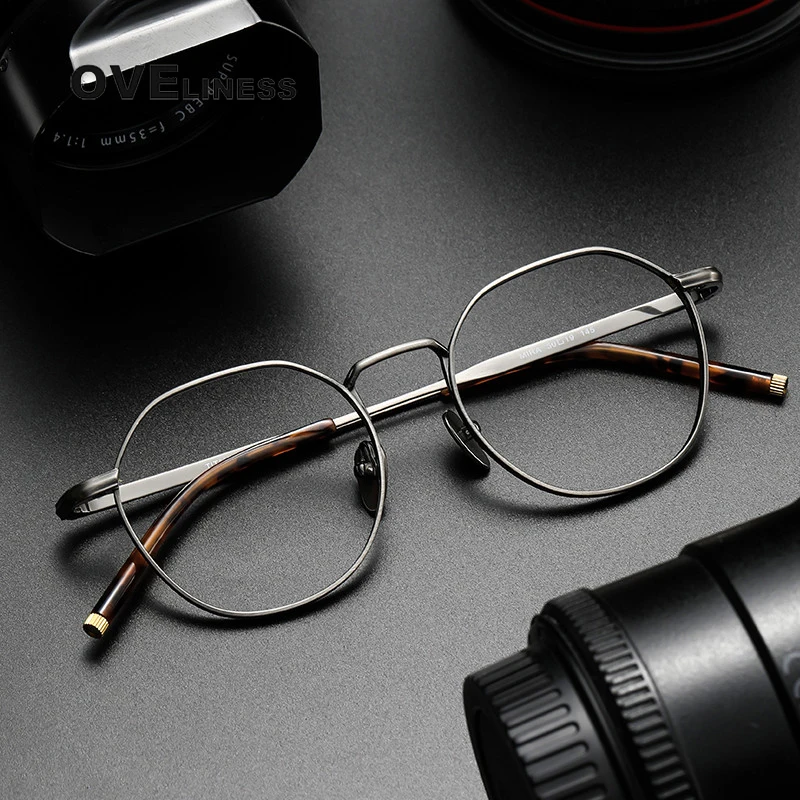 

Pure Titanium Glasses Frame men Women Retro Vintage Round Eyewear Prescription Optical Myopia Korean Eyeglasses Frames eyewear