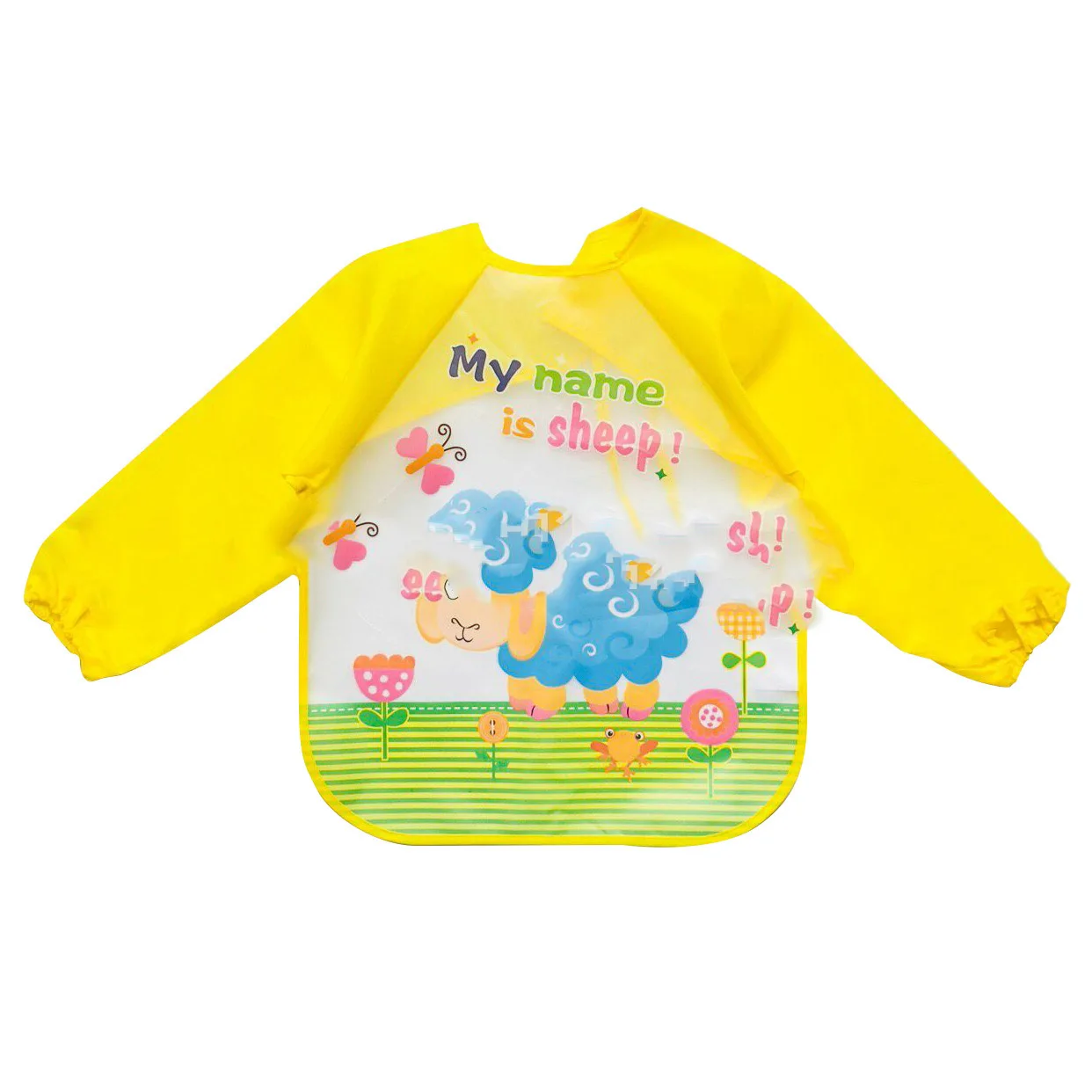 Children's Cover Up Yellow EVA  Anti Wear Long Sleeved Waterproof and Anti Dirt Baby Eating Bib Painting Clothes Baby Bib image 5