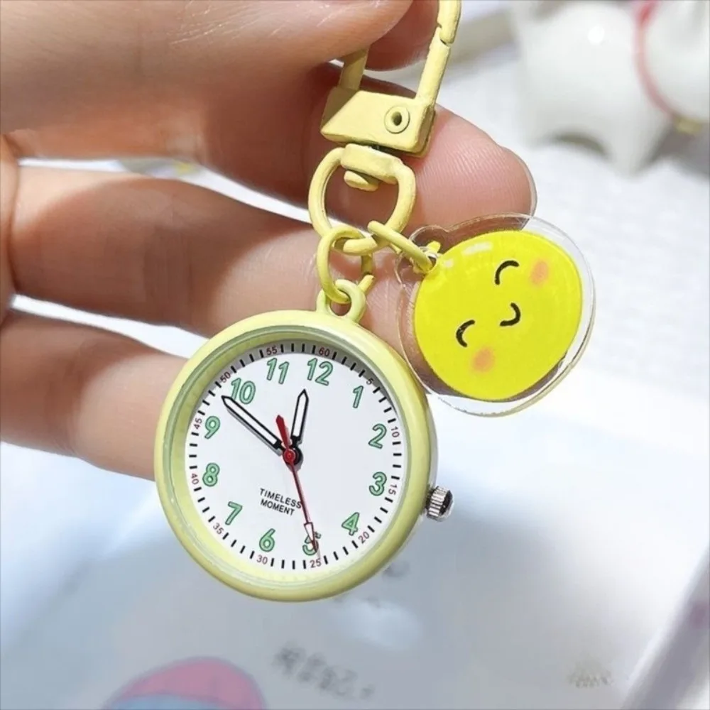 Portable Pocket Watch Key Chain Mini Easy Reading Time-Telling Wall Clock Decoration Silent Schoolbag Charm Luminous Watch