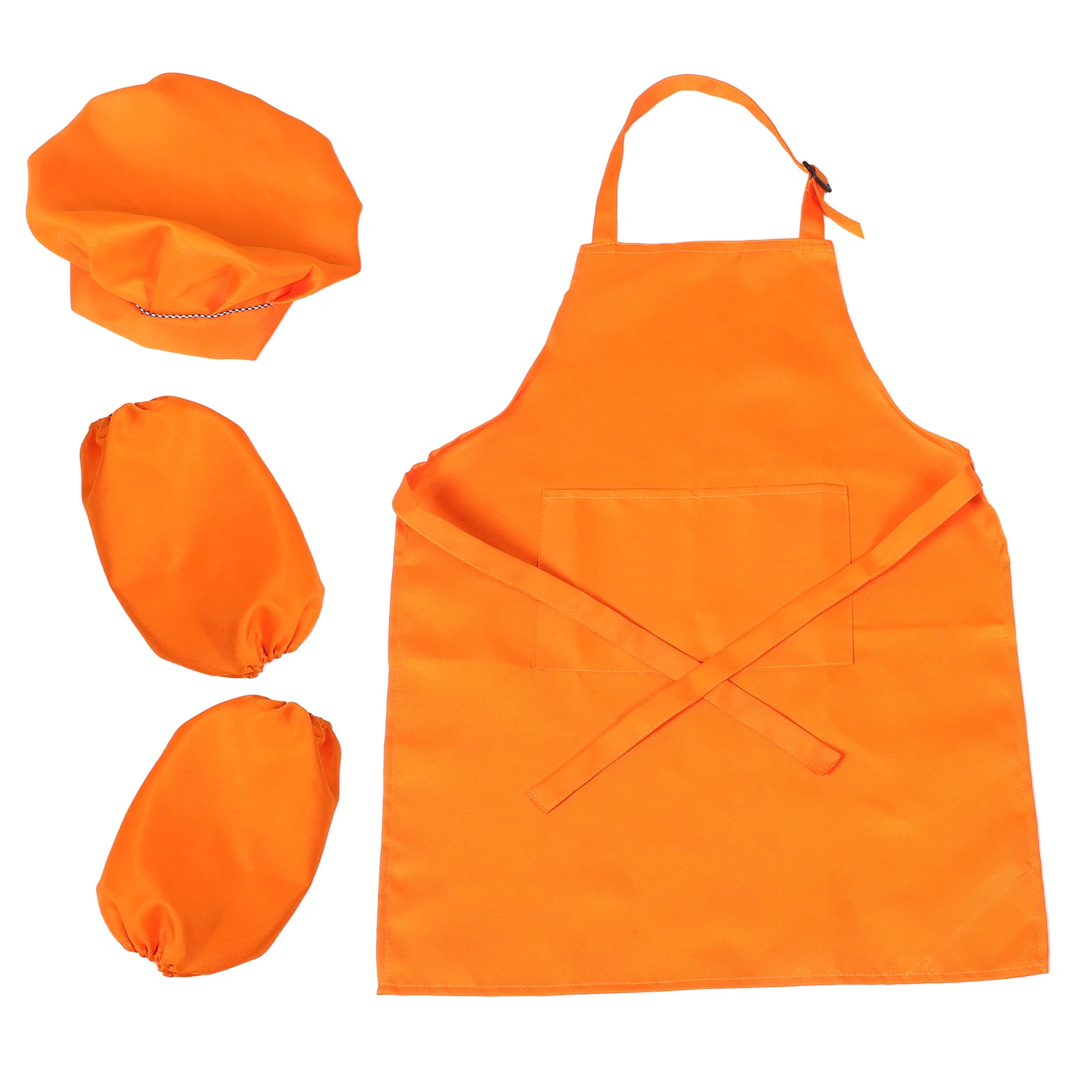

Children Apron Set Kids Kitchen Cooking Accessories Toddler Breathable Polyester Adjustable Straps Multifunctional for Kitchen