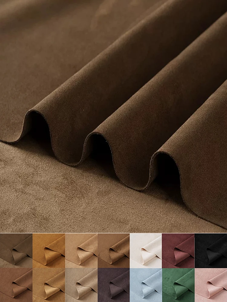 Thick Double Sided Faux Suede Fabric Retro Deer Skin for Garment Jacket Handmade DIY Apparel by Half Meter