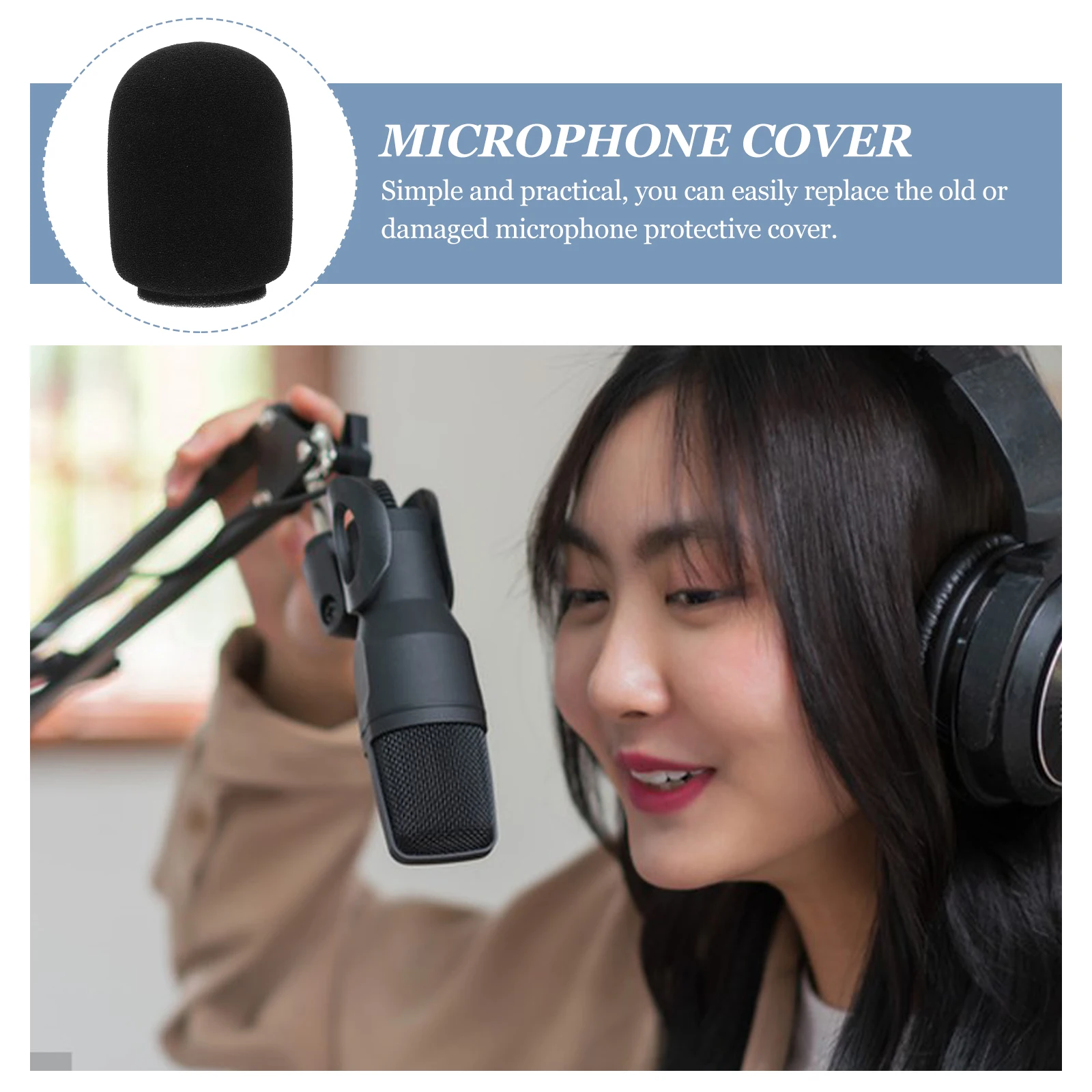 

1pcs Universal Mic Cover Windscreen Sponge Windproof Protector For Sm7B Pga27 Sm27 Thickened Washable Soft Comfortable Durable