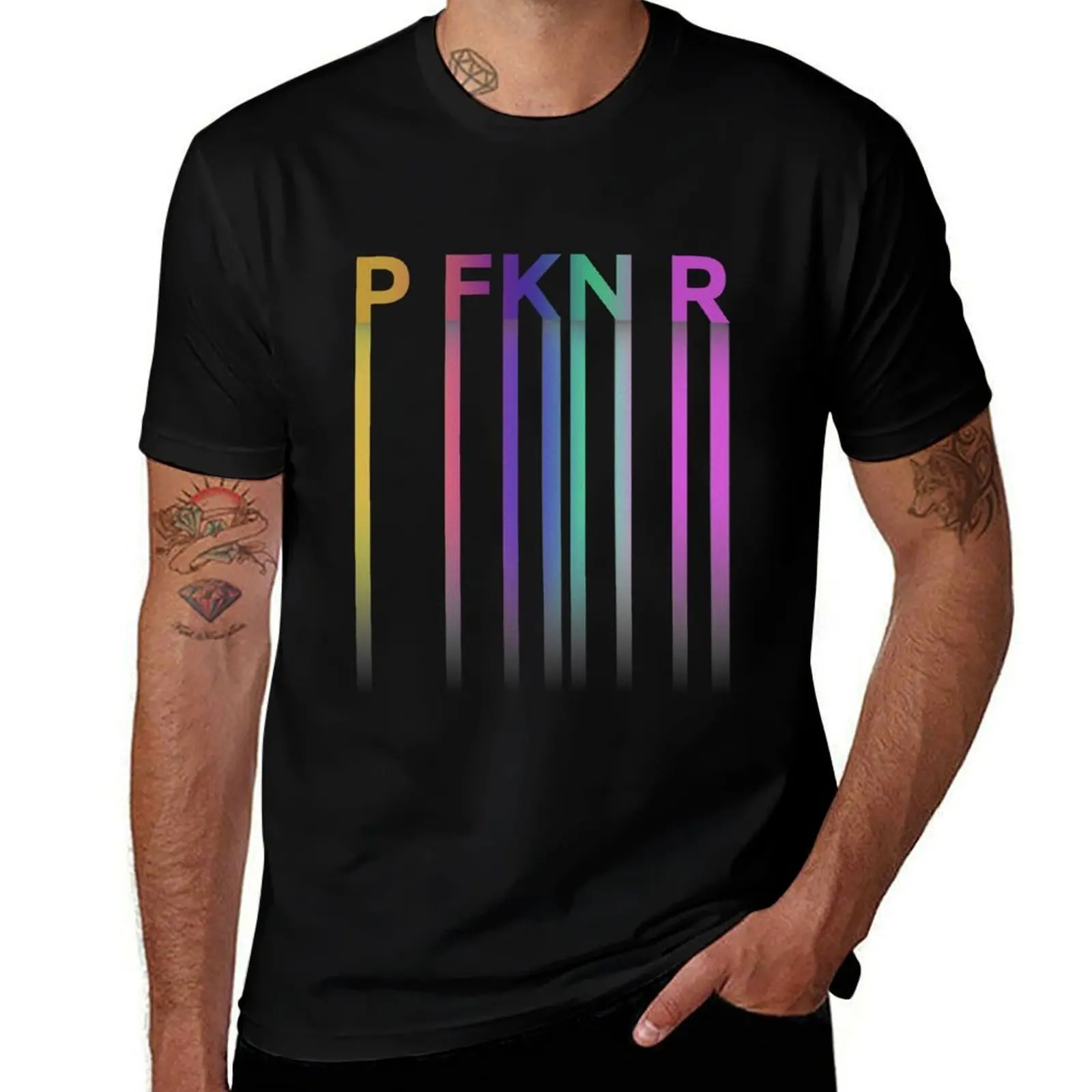 Fancy P FKN R T-Shirt Basic Plain Short Sleeve Crew Neck Tee T-Shirt