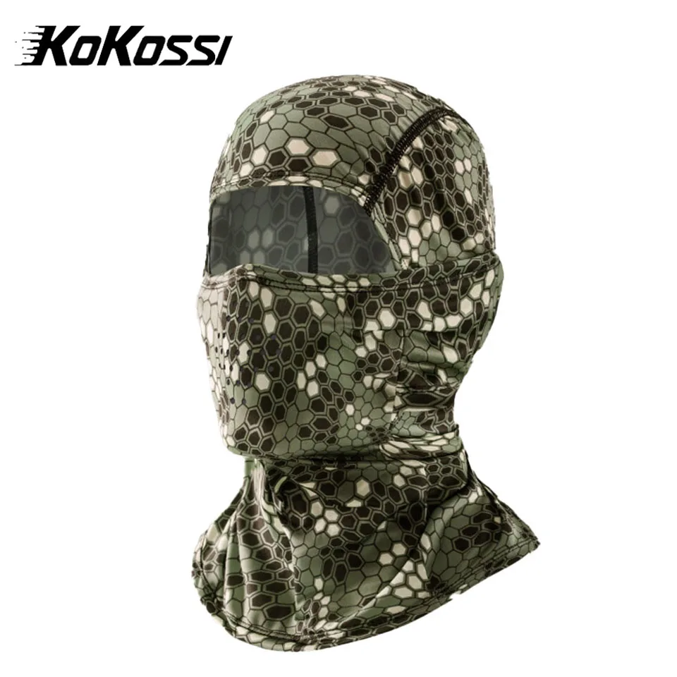 

KoKossi летний камуфляжный головной убор для рыбалки на открытом воздухе, мотоцикла, ледяной шелк, дышащая солнцезащитная маска для верховой езды, быстросохнущая маска для кемпинга