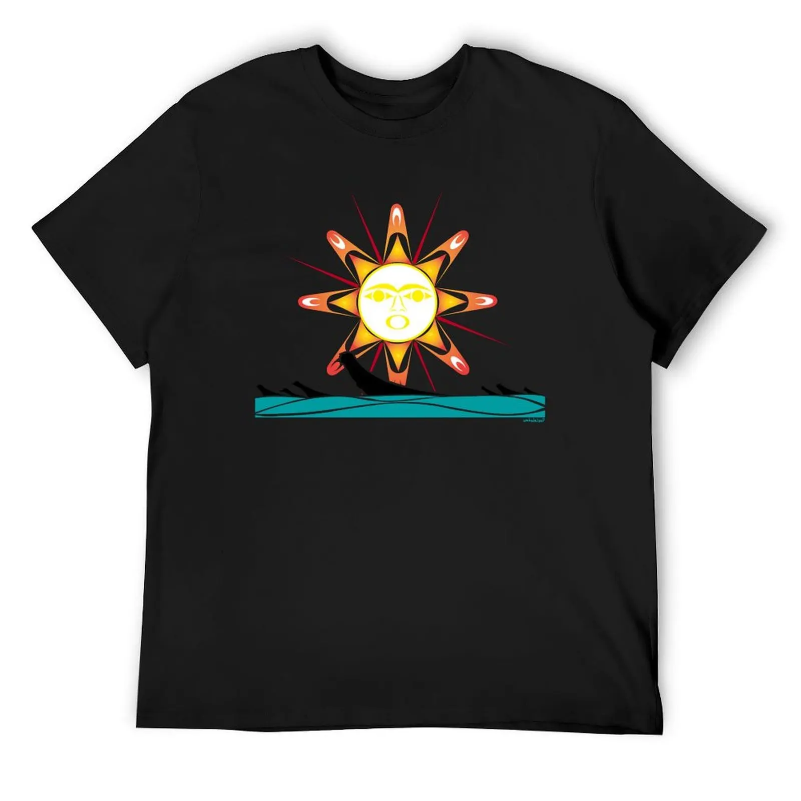 Squaxin's Salish Sun T-Shirt man clothes vintage plain Aesthetic clothing designer t shirt men