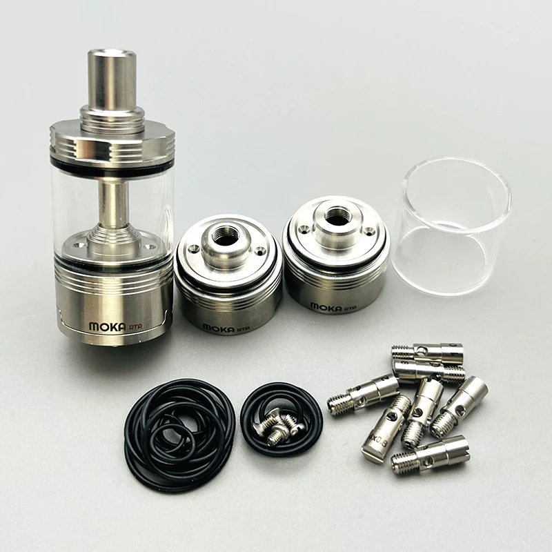 

DSX Moka RTA Atomizer 22mm 4.5ml 316ss Single Coil Rebuildable Tank Bottom Airflow 3 Chambers Interchangeabl With 7 Airpins