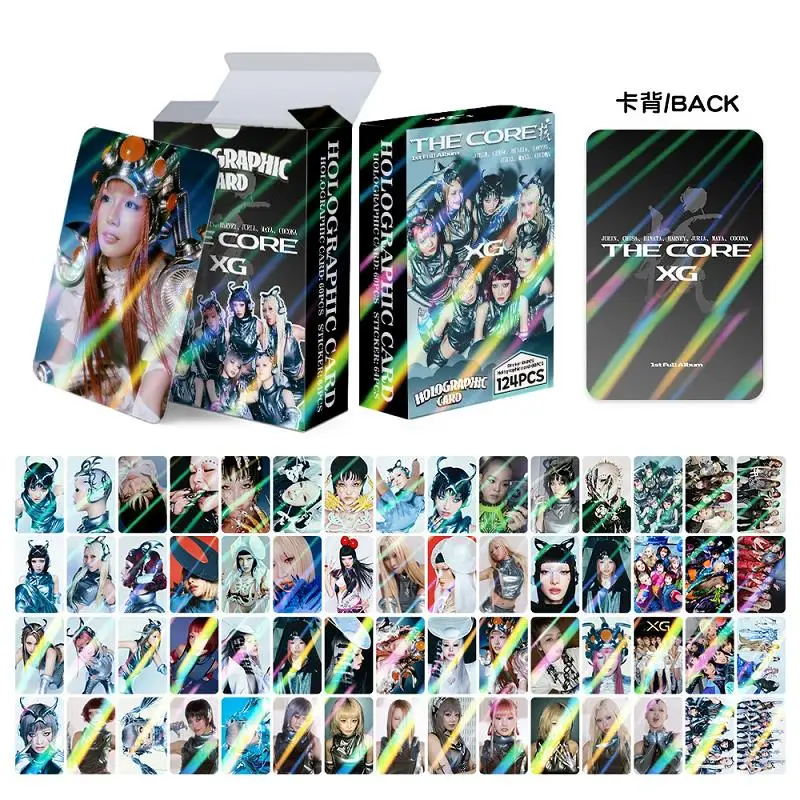 124PCS XG Album THE CORE Laser LOMO Cards Set - Korean Star Holographic Photo with Bonus Stickers Perfect Gift for Fans image 2