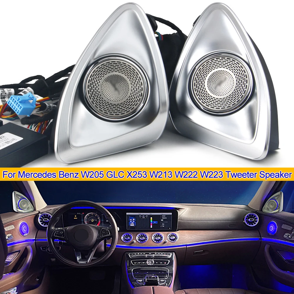 Für Mercedes Benz W205 X253 GLC W213 W222 W223 LED-Ambientebeleuchtung 4D-Hochtöner Rotierender Lautsprecher C/E/S-Klasse Auto-Hochtöner Nachrüstung