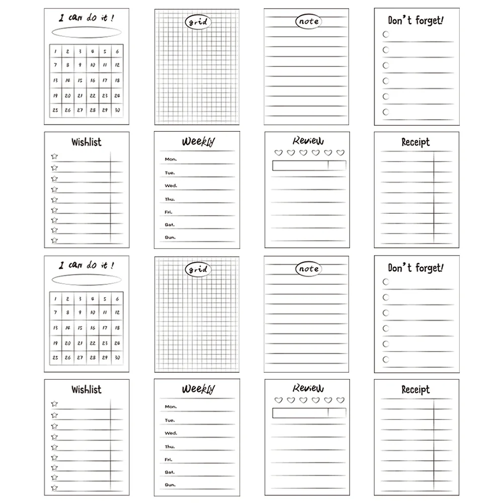 Bloc de notas Simple, superficie de escritura suave para planificación de horarios, lista de ideas, libretas portátiles, estudiantes, profesores, oficina, 16 Uds.