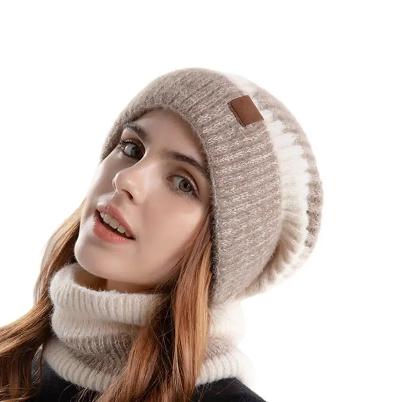 31BB للجنسين قبعة الصياد الدافئة وشاح دافئ قبعات أنيقة للجنسين الطقس البارد يندبروف سميكة عزل قبعة مع الرقبة الجراب