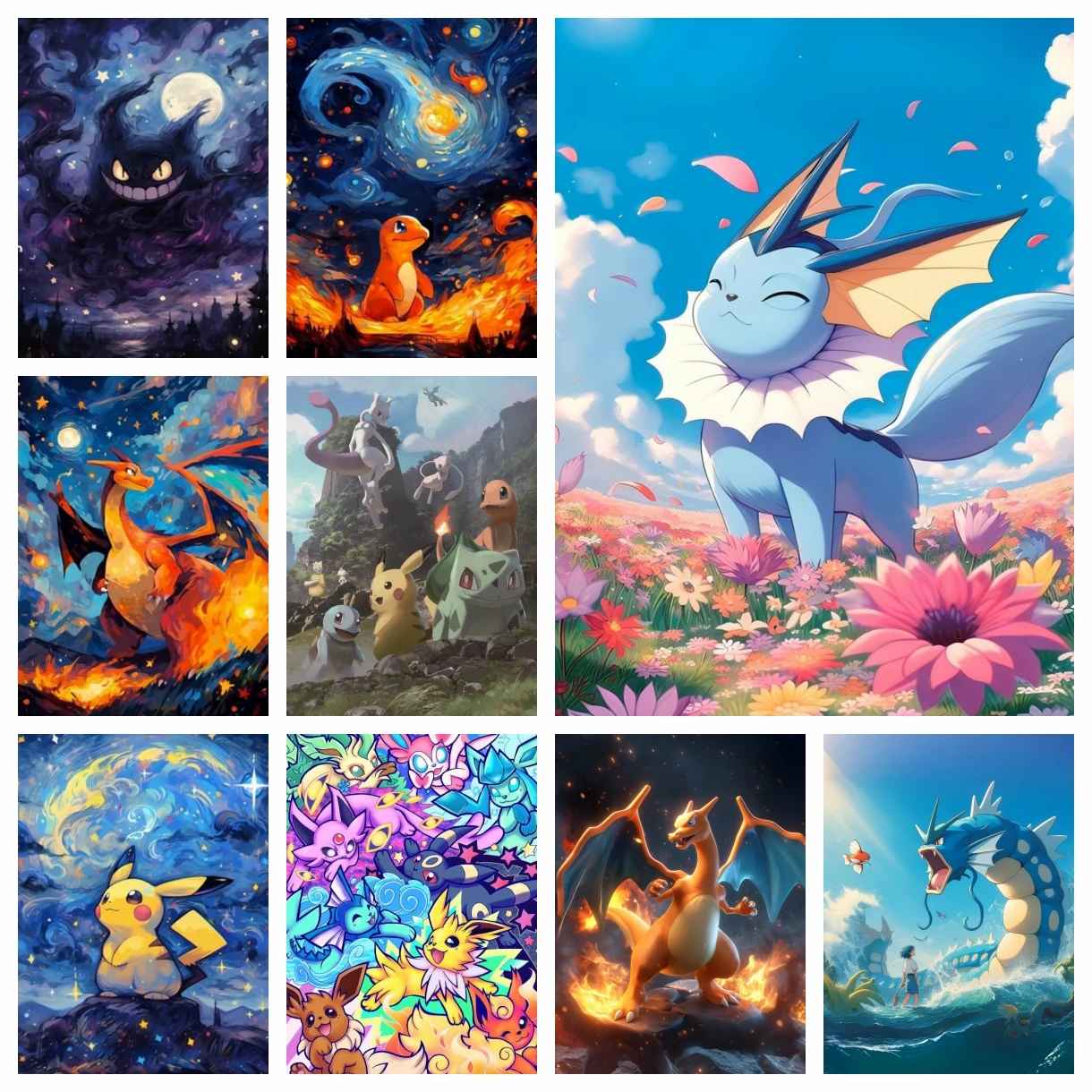 

New Pokemon DIY Diamond Painting Gengar Diamond Embroidery Art Mosaic Home Room Decor Kids Handicraft Rhinestone Children's Gift