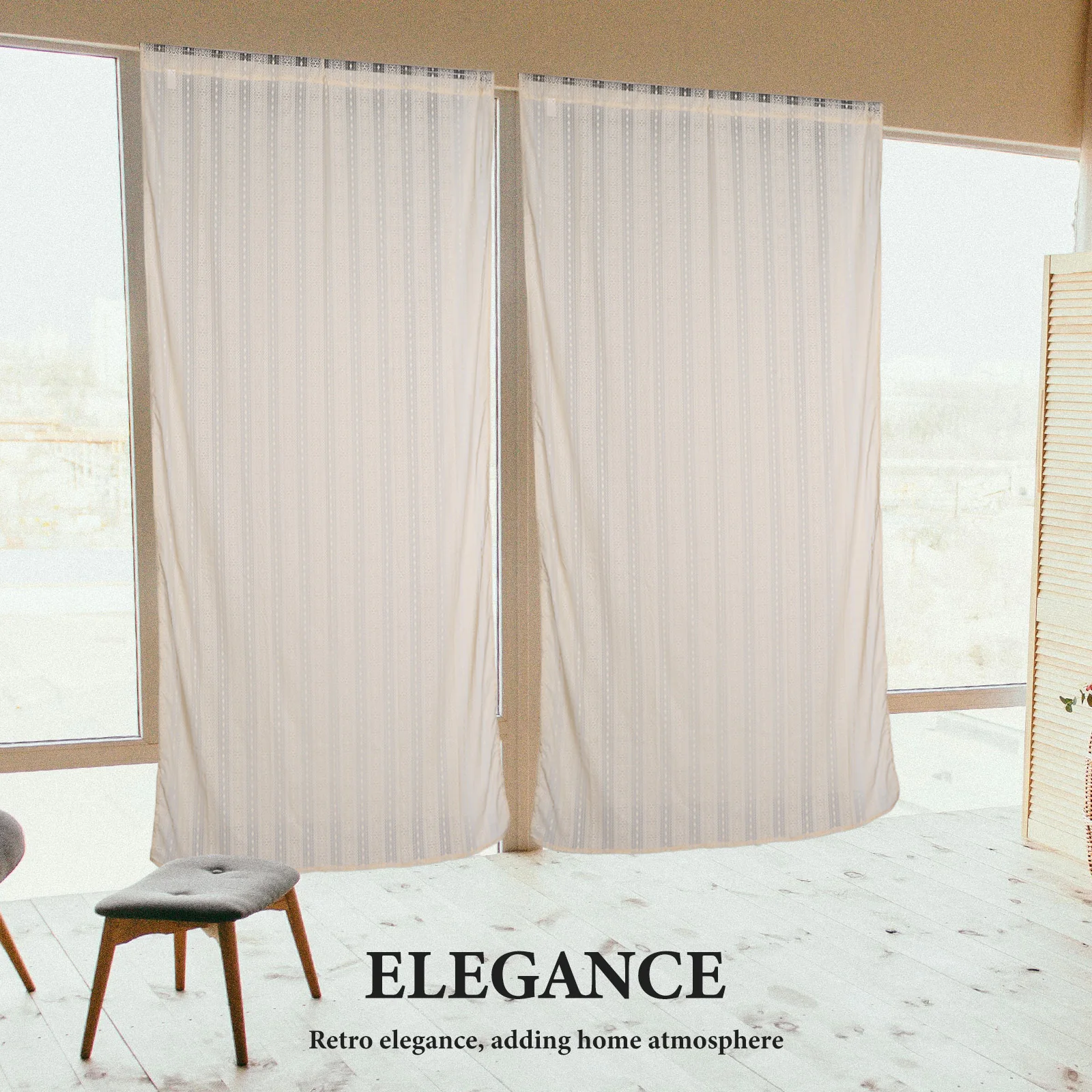 

2Pcs Linen Curtains Sheer Embroidered Light Filtering Rustic Farmhouse Curtain Boho Style Curtains for Living Room Bedroom