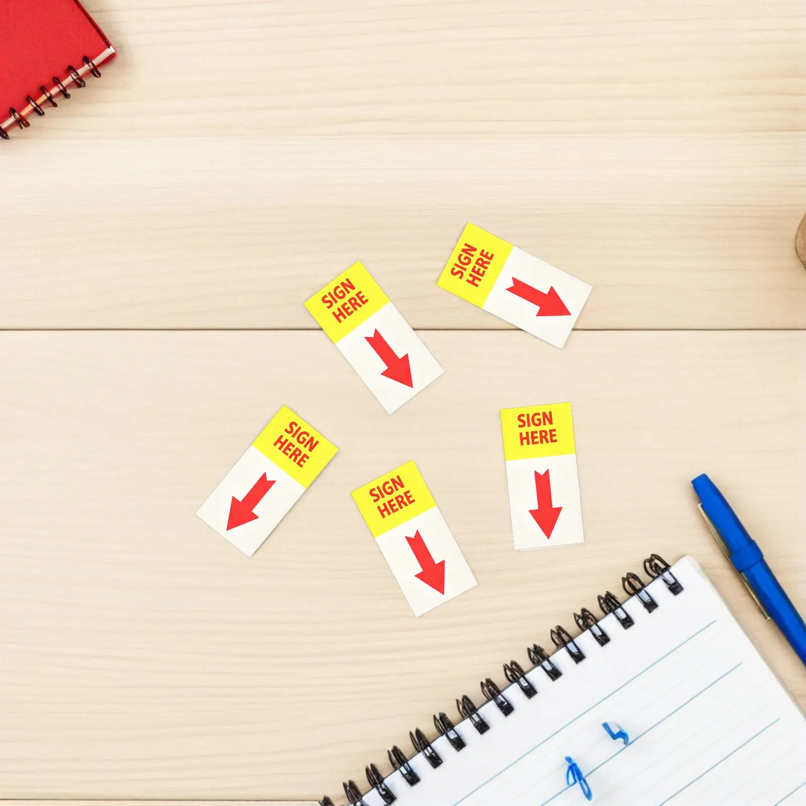 200Pcs Self Adhesive Office Sign Here Tabs Sticky Flags Arrows Index Stickers Document Marking Page Markers Sign Here Stickers