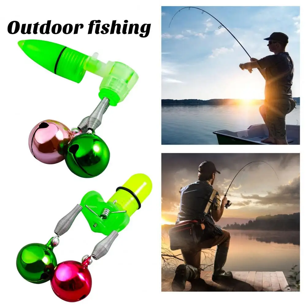 

Fishing Rod Bait Alarm Bell with LED Light Dual Ring Bells Fishing Bite Alarm Indicator Rod Clip Tip Night Fishing Bell 낚시용품