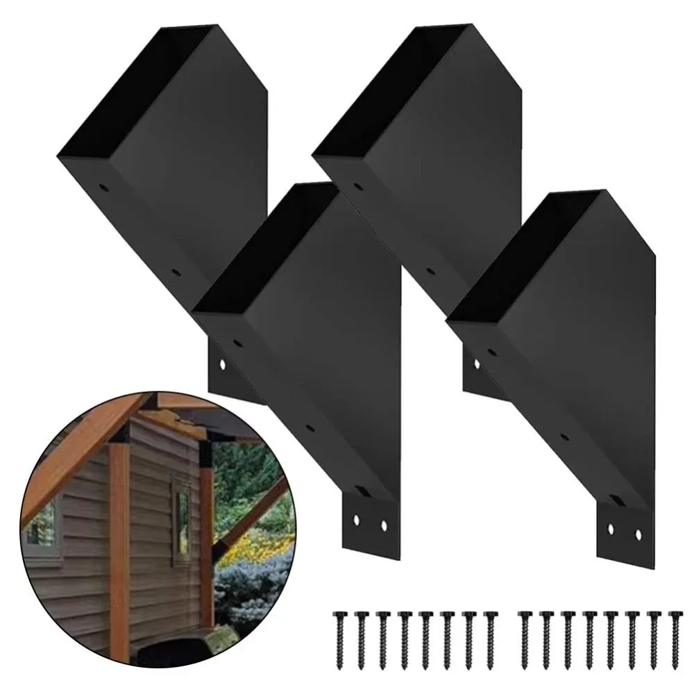 

2pcs 45 Degree Angle Pergola Brackets Powder Coated Steel Sturdy Construction Angle Support Brackets Rust Resistant