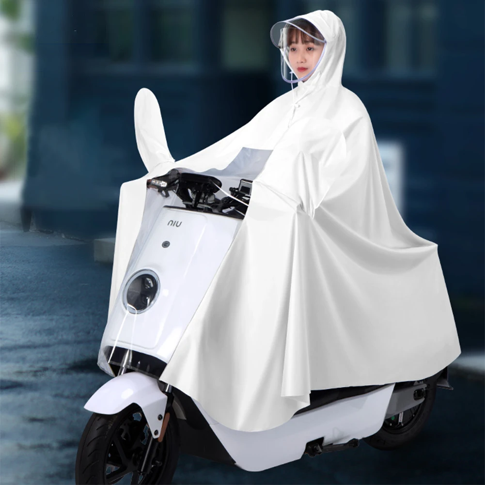 Scooter Motorcycle Raincoat with Mirror Slots Single Person Raincoat Waterproof Scooter Rainwear Cover for Outdoor Riding