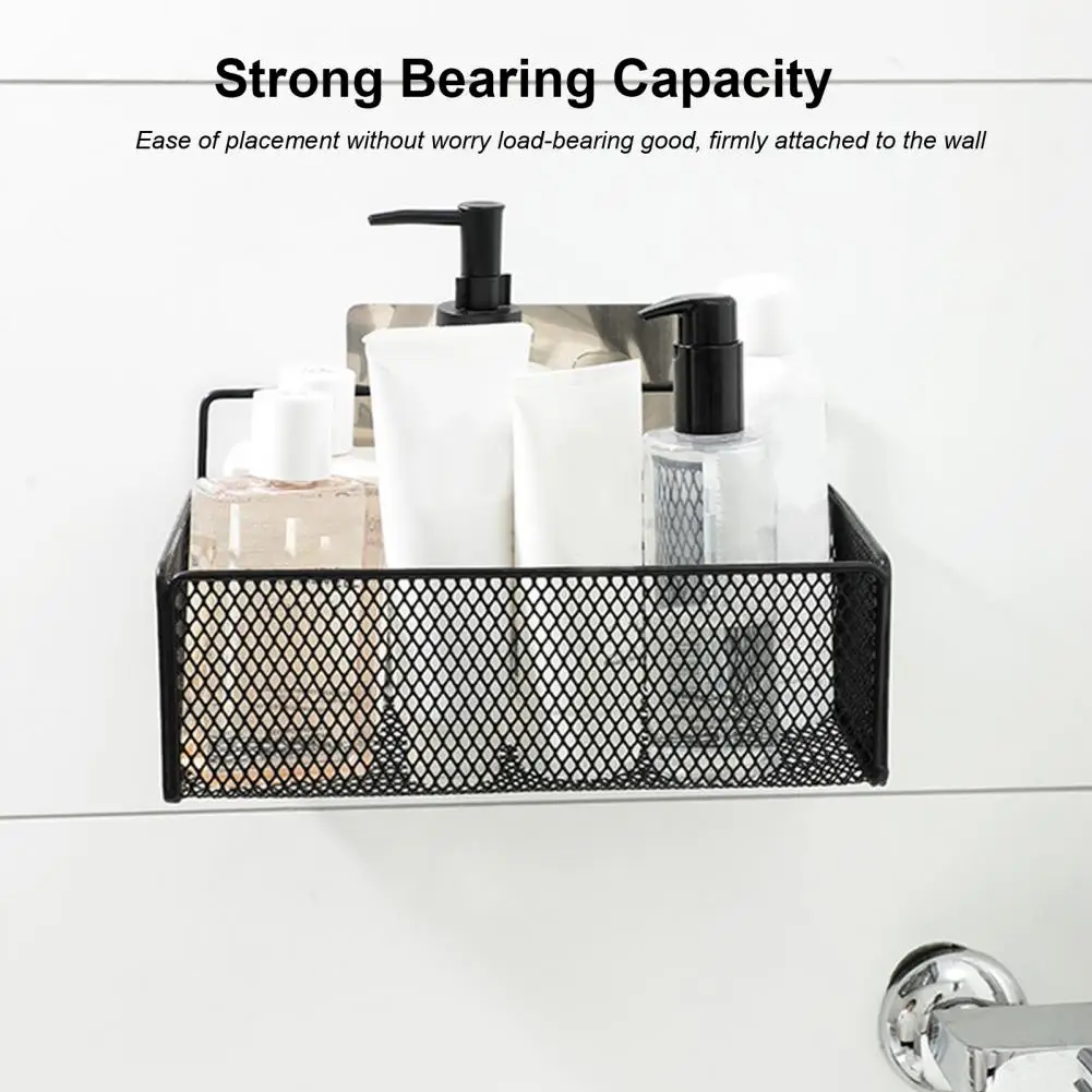 Wall-Mounted Bathroom Shelves For Bath Without Drilling Shampoo Soap Shower Stand Kitchen Storage Shelf Bathroom Organizer