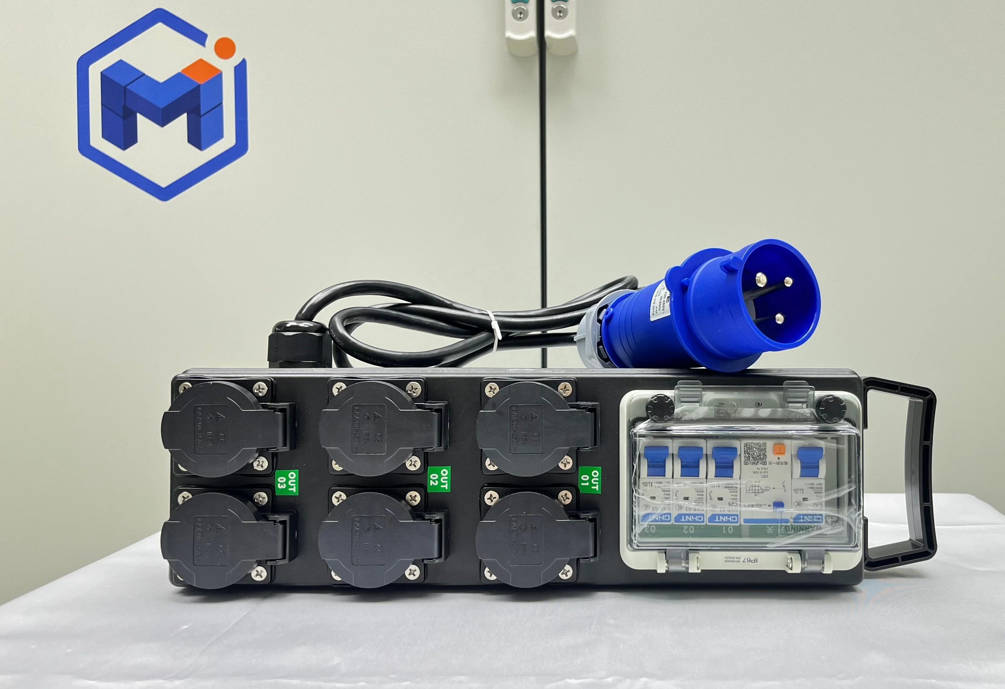 32A Single Phase Stage Aud- Power Distro Box with 6x16A Schuko German Sockets in stock