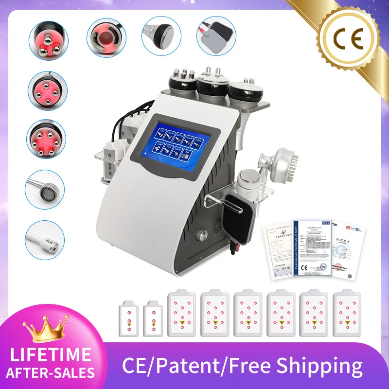 Ultrasonic lipoaspiração cavitação, emagrecimento do corpo, aperto da pele, Lifting Shape Massage, 9 em 1, rádio frequência a vácuo, KIM 8, 40KHZ