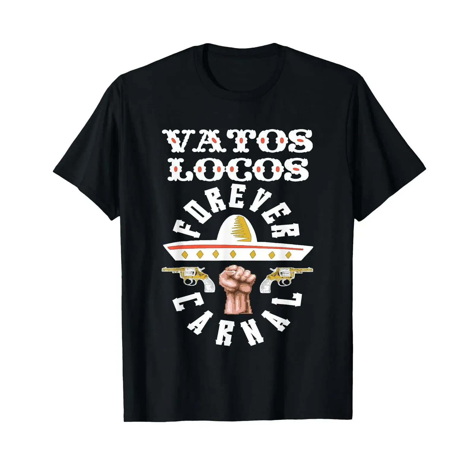 Vatos Locos Forever Blood in Chicano T Shirt vintage Washed fashion Soft designer clothes streetwear Top For Everyday Wear