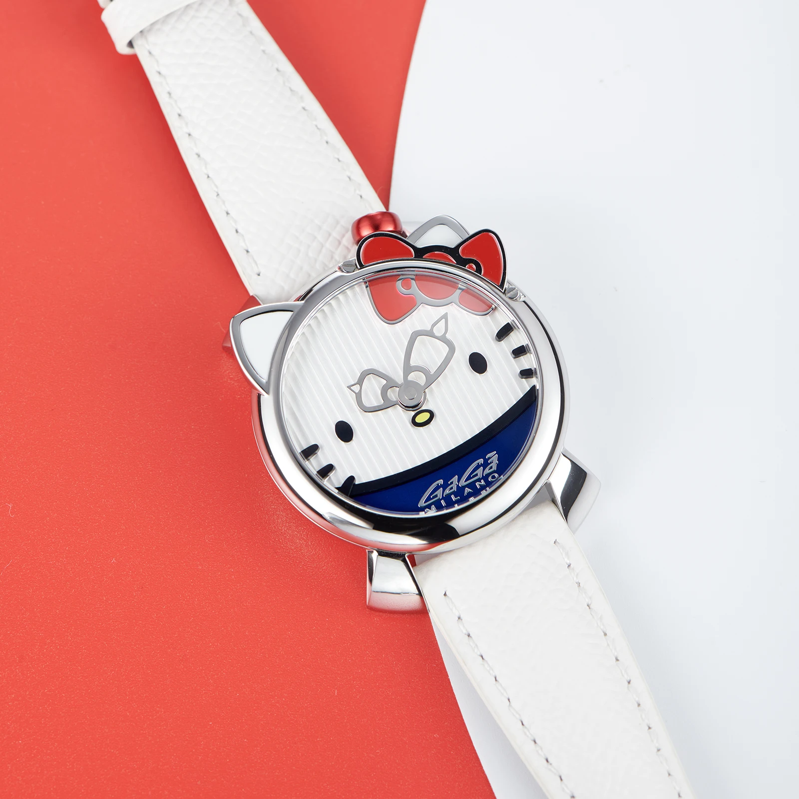 ساعة GaGa النسائية ذات الاتصال الهاتفي الأبيض والذهبي الوردي، ساعة أنيقة بحركة كوارتز سويسرية لطيفة