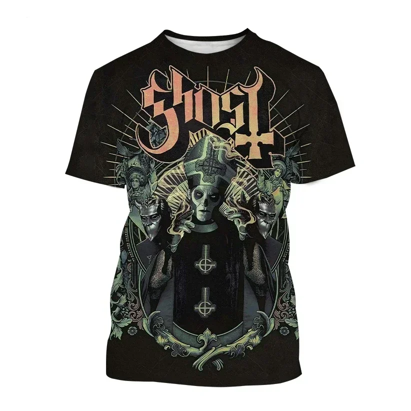 Hot Sale Ghost Band 3D Print T-shirt Personality Men Women Kids Casual Fashion Hip-hop Rock Cool Short Sleeve T Shirt 100-6XL