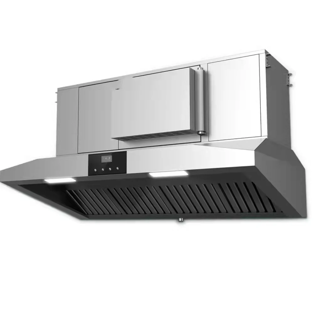 China Commercial Range Hood Factory Ductless Commercial Hood All in One Exhaust Hood