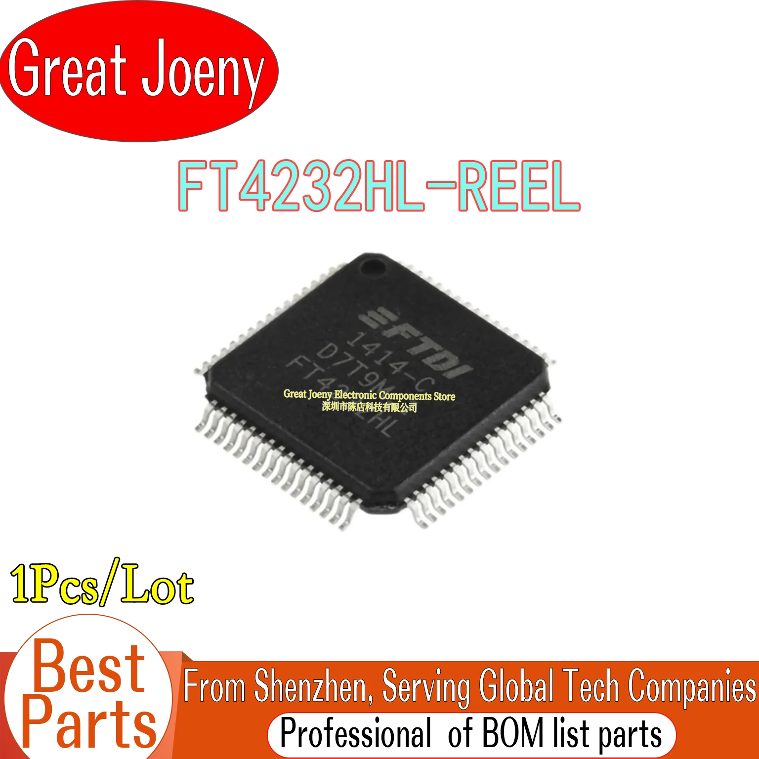 

100% New Original FT4232HL-REEL FT4232HL IC Chipset LQFP-64