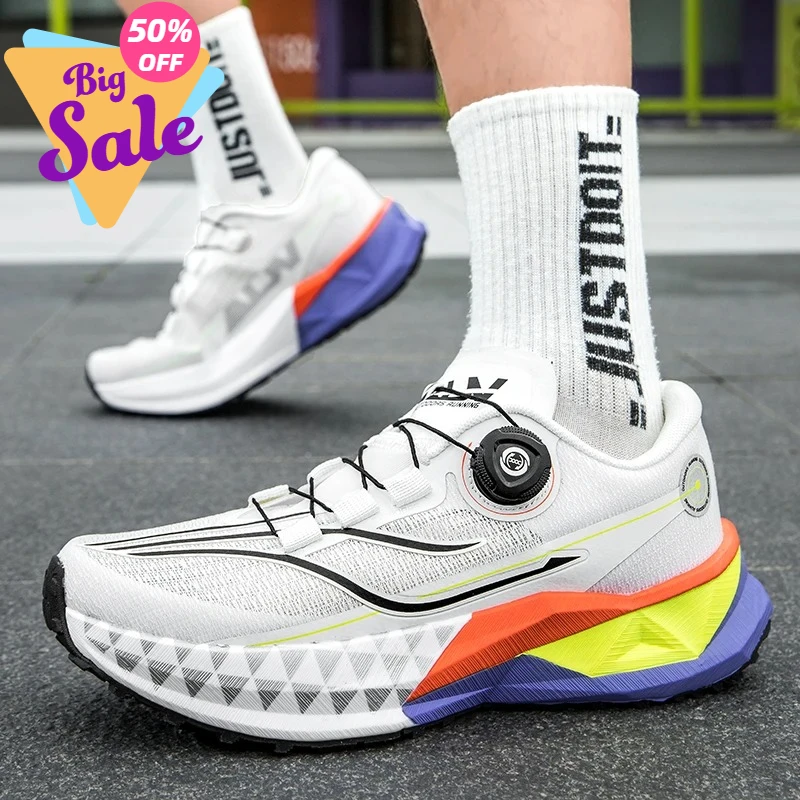 2026 New Soft Soled Outdoor Casual Sports Shoes With Rotating Buckle Carbon Plate And Popcorn Outsole, Men'S Running Shoes 35-44