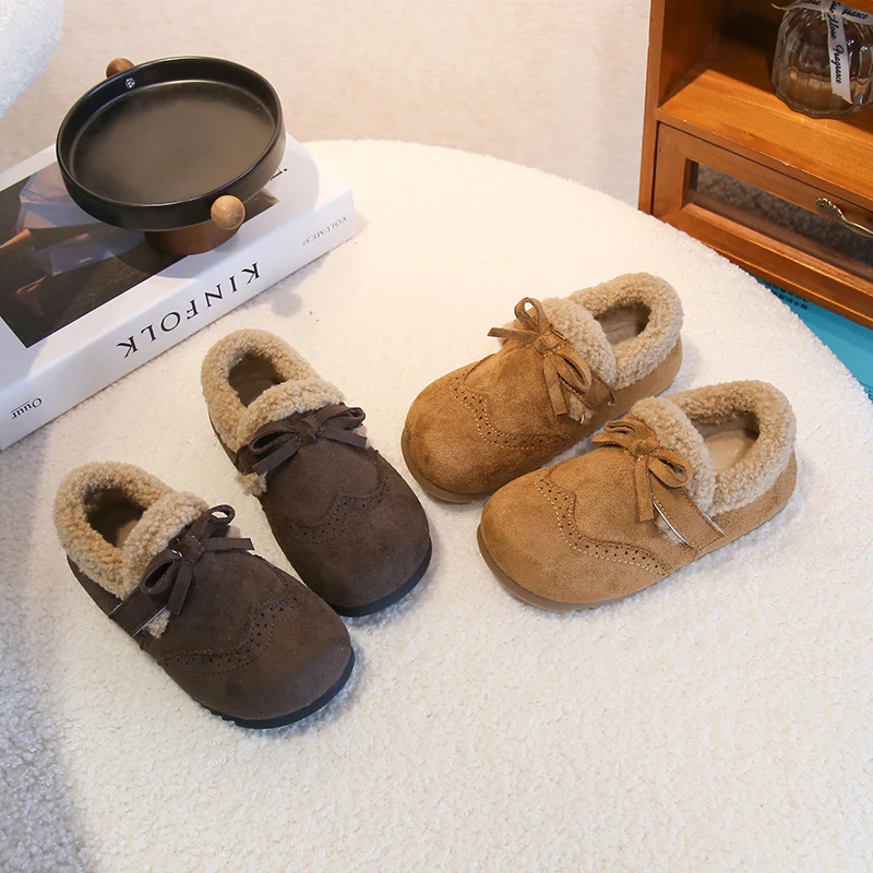 2025 Winter New Children Casual Cotton Shoes for Girls Fashion Korean Style Soft Bottom Anti-slippery Versatile Keep Warm Shoes