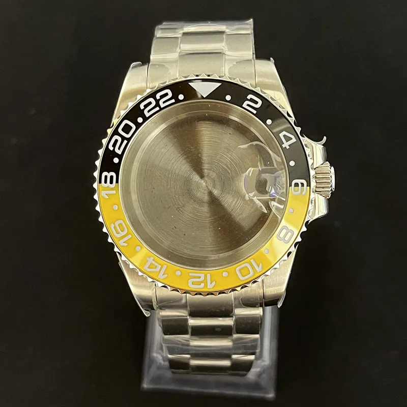 Watch Accessories 40mm Case for NH34 NH35 Movement Bidirectional Rotation Bezel Sapphire Crystal Replacement Mod Part Waterproof