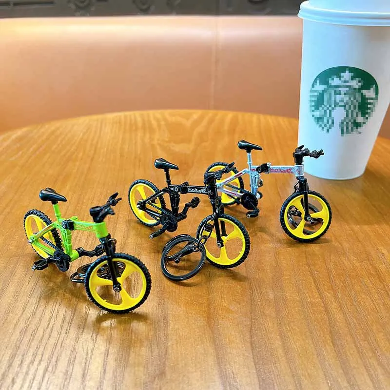 Creative Folding Simulation Alloy Bicycle Toy Model Desktop Decoration Ornaments Keychain Pendant Children Best Birthday Gifts