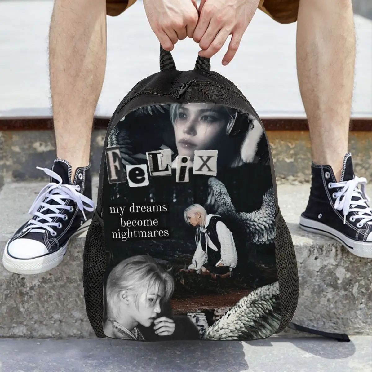 FELIX Korean Kpop Singer Backpack Hot Sale Daypack Large Capacity Boys Girls BookBag School Bag Shoulder Bags for Men Women