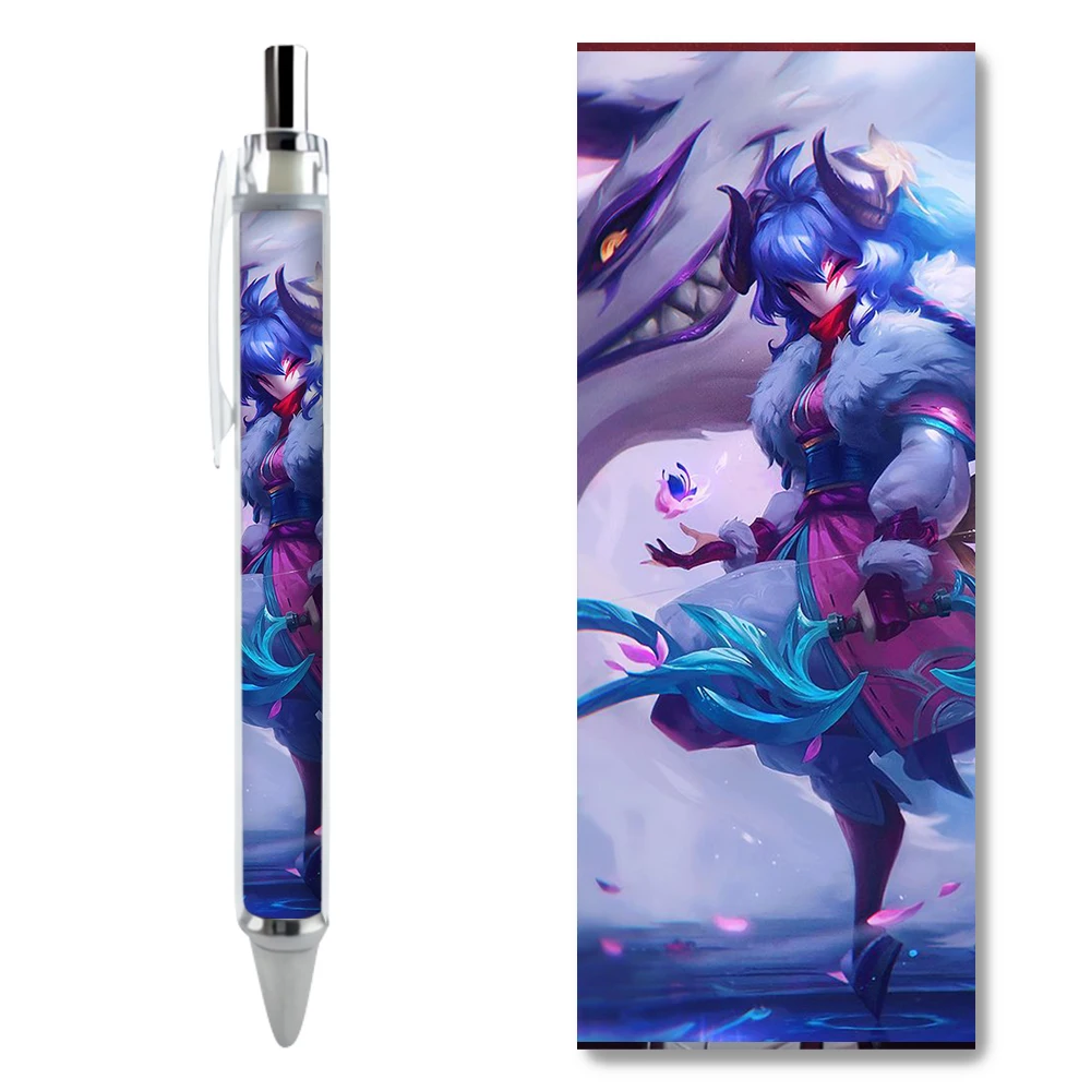 2/4PCS Kindred Eternal Hunters LOL Gel Pens Premium MOBA Game Stationery HD Customizable Pattern Caneta Writing School Supplies