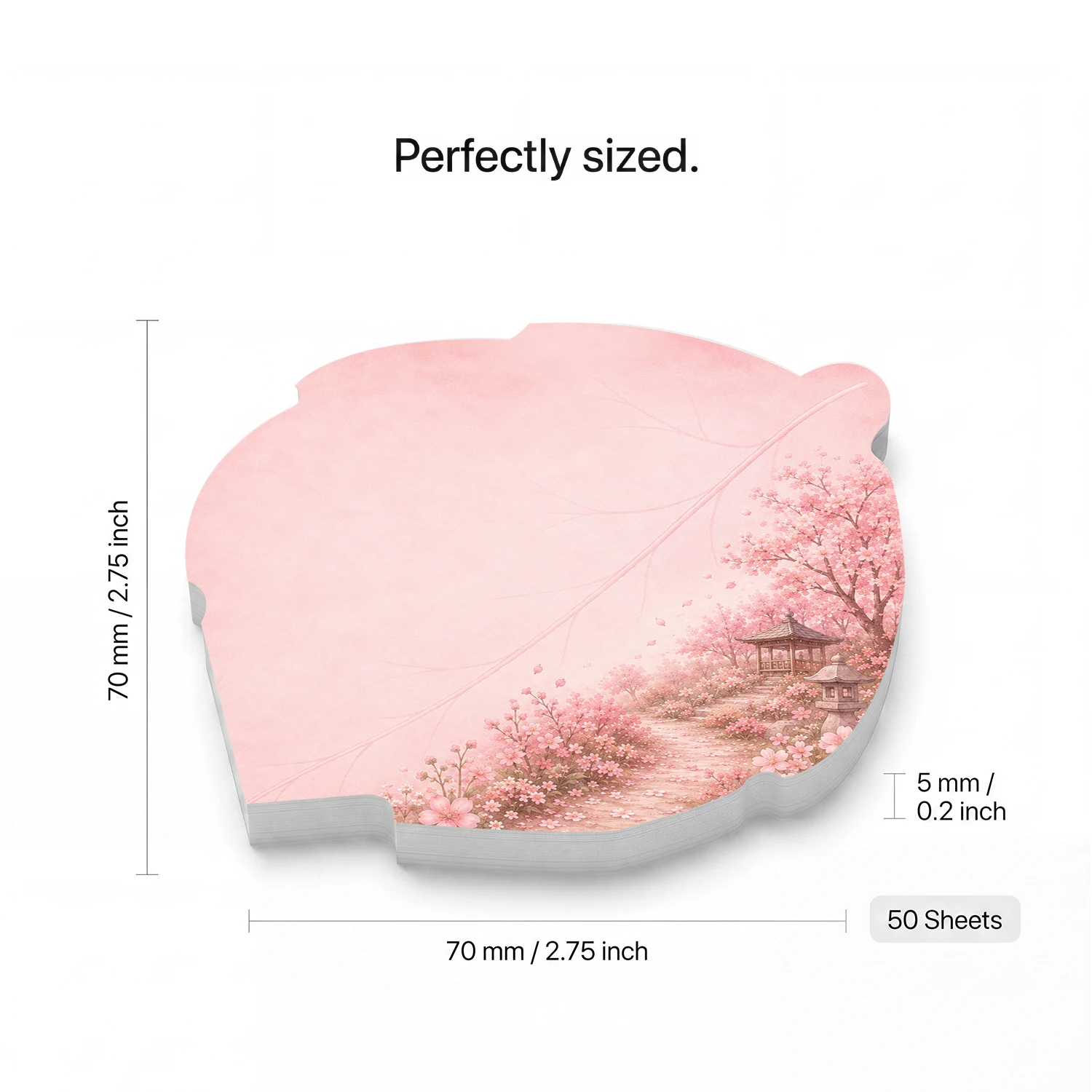 4PCS Scenic Leaf Sticky Notes 200 Sheets Cherry Blossom Lavender Night Lake Autumn Memo Pads Office School Stationery