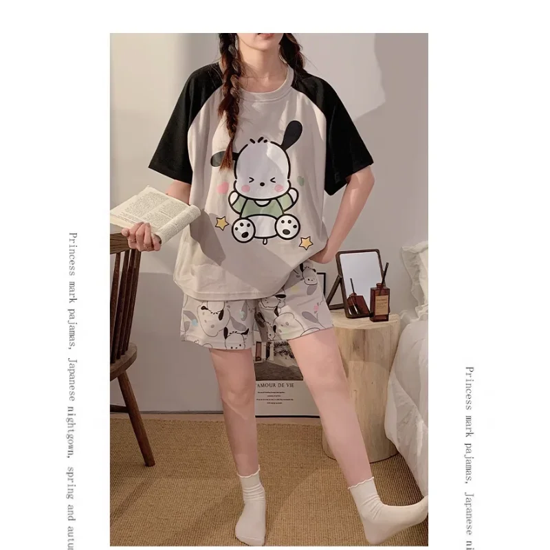 Sanrio New Pacha Hund Pyjama Eis Seide Satin lässig und leicht atmungsaktiv cool niedlich Cartoon Home Frauen Anzug Pyjama