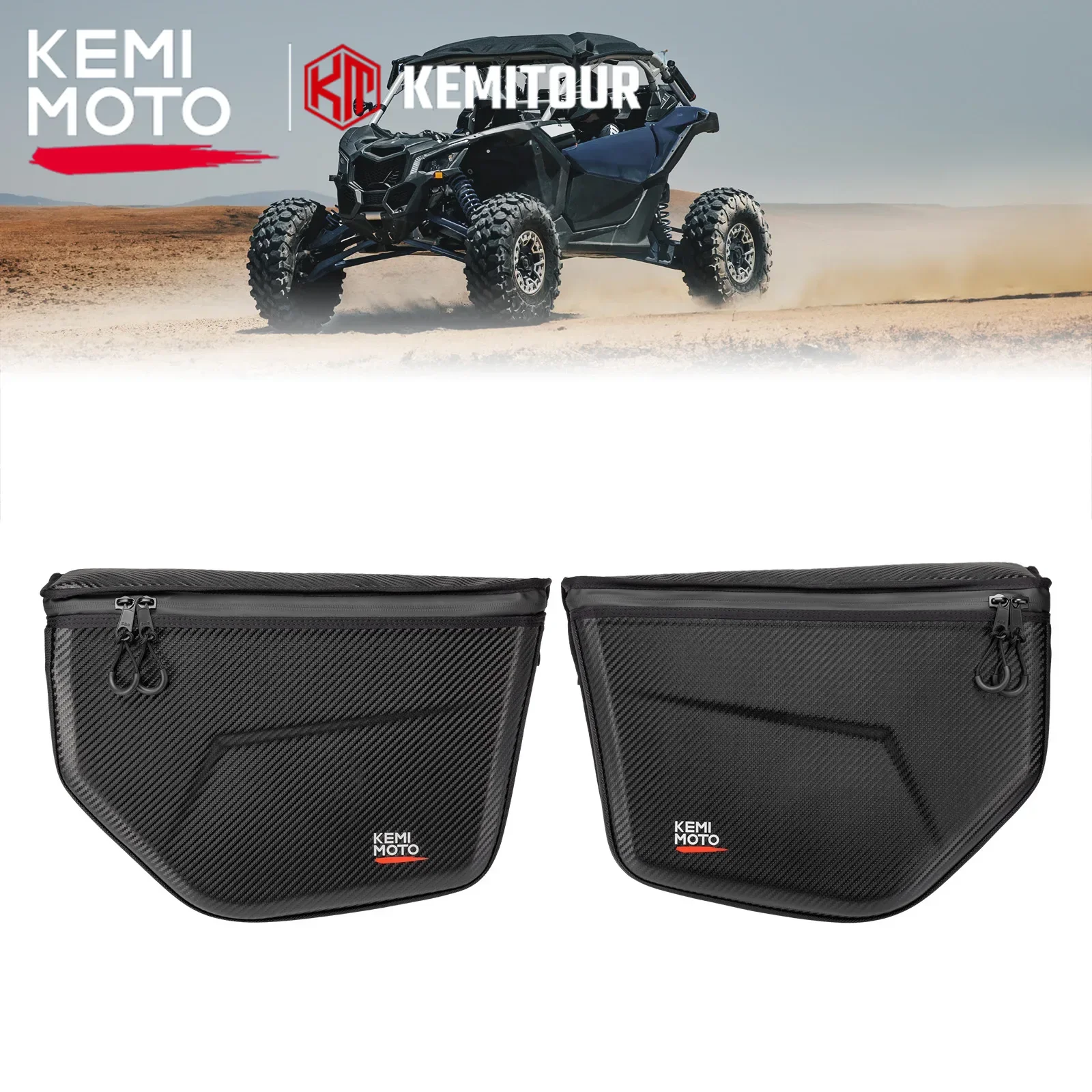 For Can-Am Maverick X3, X3 MAX 2017-2024 5.8L Scratch-resistant Door Bag Water-resistant EVA 1680D Oxford Cloth Front Storage