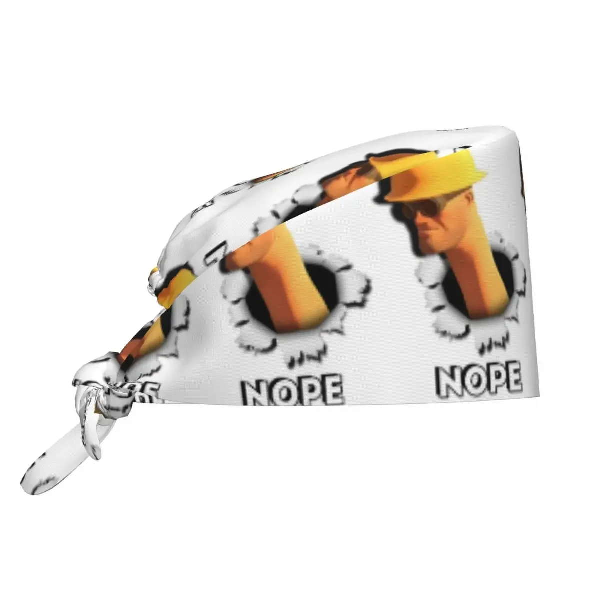 Team Fortress 2 Nope Engineer TF2 Scrub Hat Doctor Working Surgical Cap Unisex Adjustable Nursing Caps for Dentist