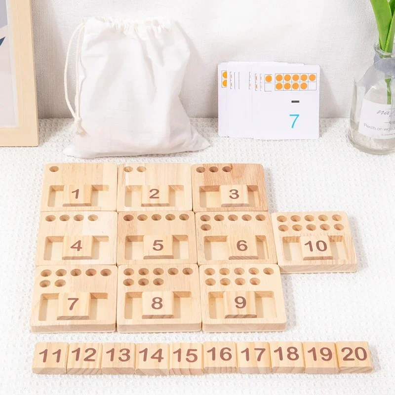 Children Montessori Wooden Sensory Math Board Stick Counting Matching Number Blocks Preschool Learning Educational Toys Toddlers