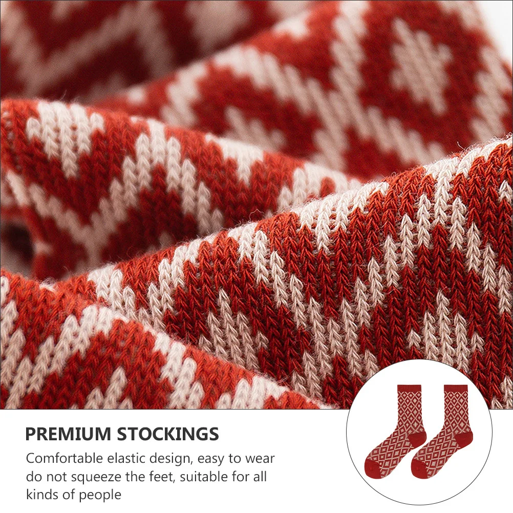 

1Pair Street Style Lattice Point Socks Comfortable Wear-Resistant Mid-Calf Length Cotton Socks Unique Gift Idea