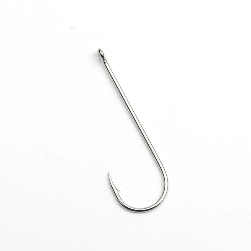 50pcs Long Shank Fishing Hooks Saltwater Tin Plating Circled Fishhooks High Carbon Steel Having Barbs Offshore Angling Lure