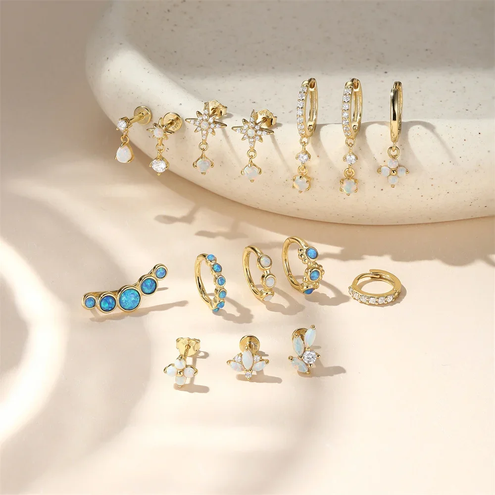 مساعد 925 فضة الزركون أوبال وأ - مراجعة Opal Earrings Dangle وسعره