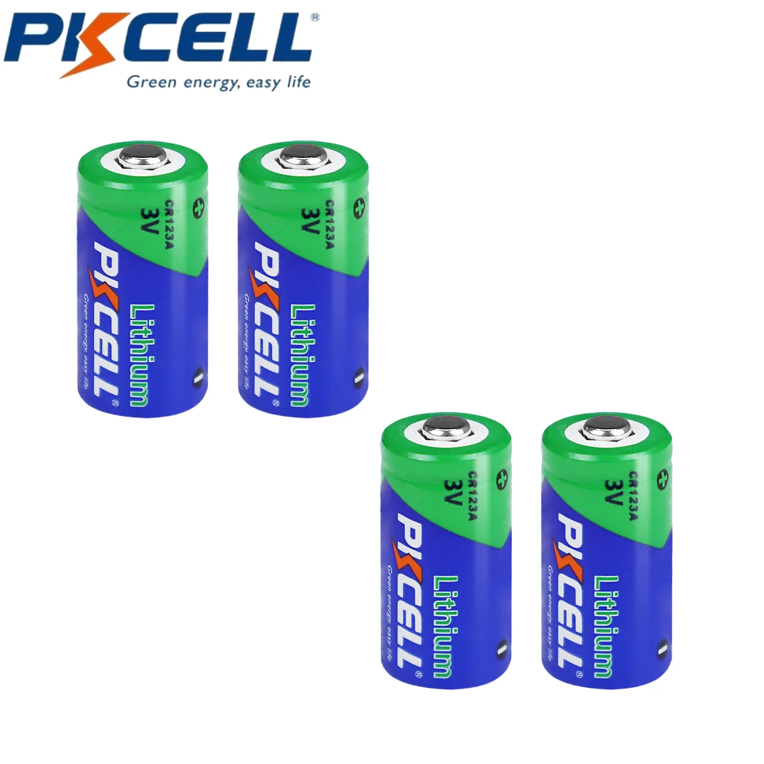 PKCELL 4PCS CR123A 123A Industrial 3V Lithium Batteries 3V Photo Lithium Batteries for Cameras Flashlight Alarm Smart Sensors