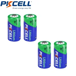 PKCELL 4PCS CR123A 123A Industrial 3V Lithium Batteries 3V Photo Lithium Batteries for Cameras Flashlight Alarm Smart Sensors