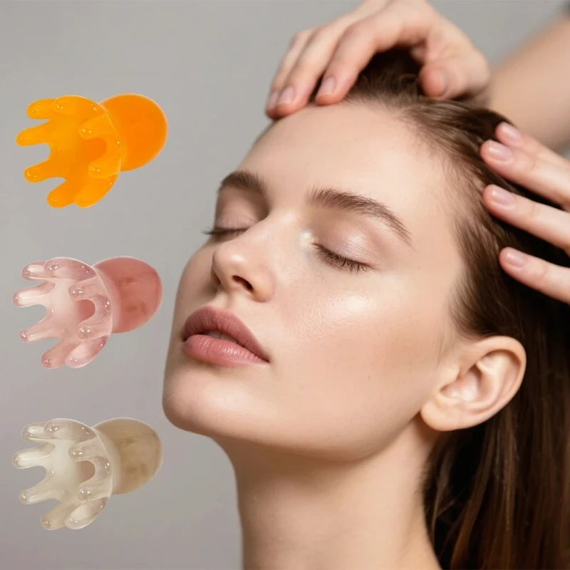 

Милая расческа для массажа кожи головы в виде осьминога, уход за головой, снятие стресса, портативный массажер для головы