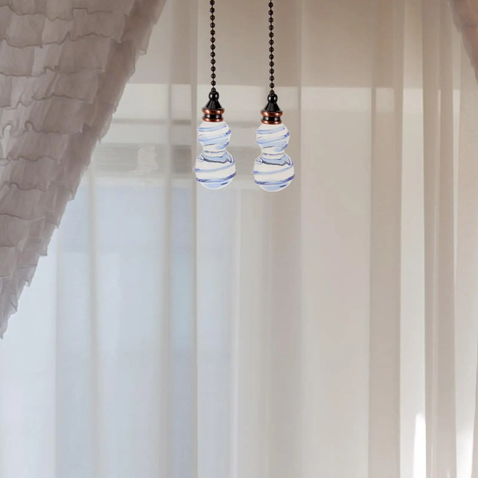 2 Pcs Pull Chain Wind Chimes Ceiling Fan Chain Extenders Crystal Pendant Lighting Accessories Home Decor Gadgets