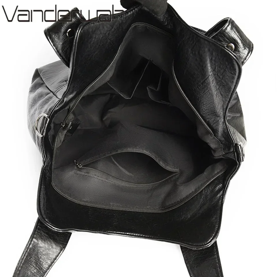 Einfarbig Schulter Tasche Für Frauen Mode Weiche Leder Casual Tote Tasche Damen Vintage Messenger Umhängetasche Pendeln Sac