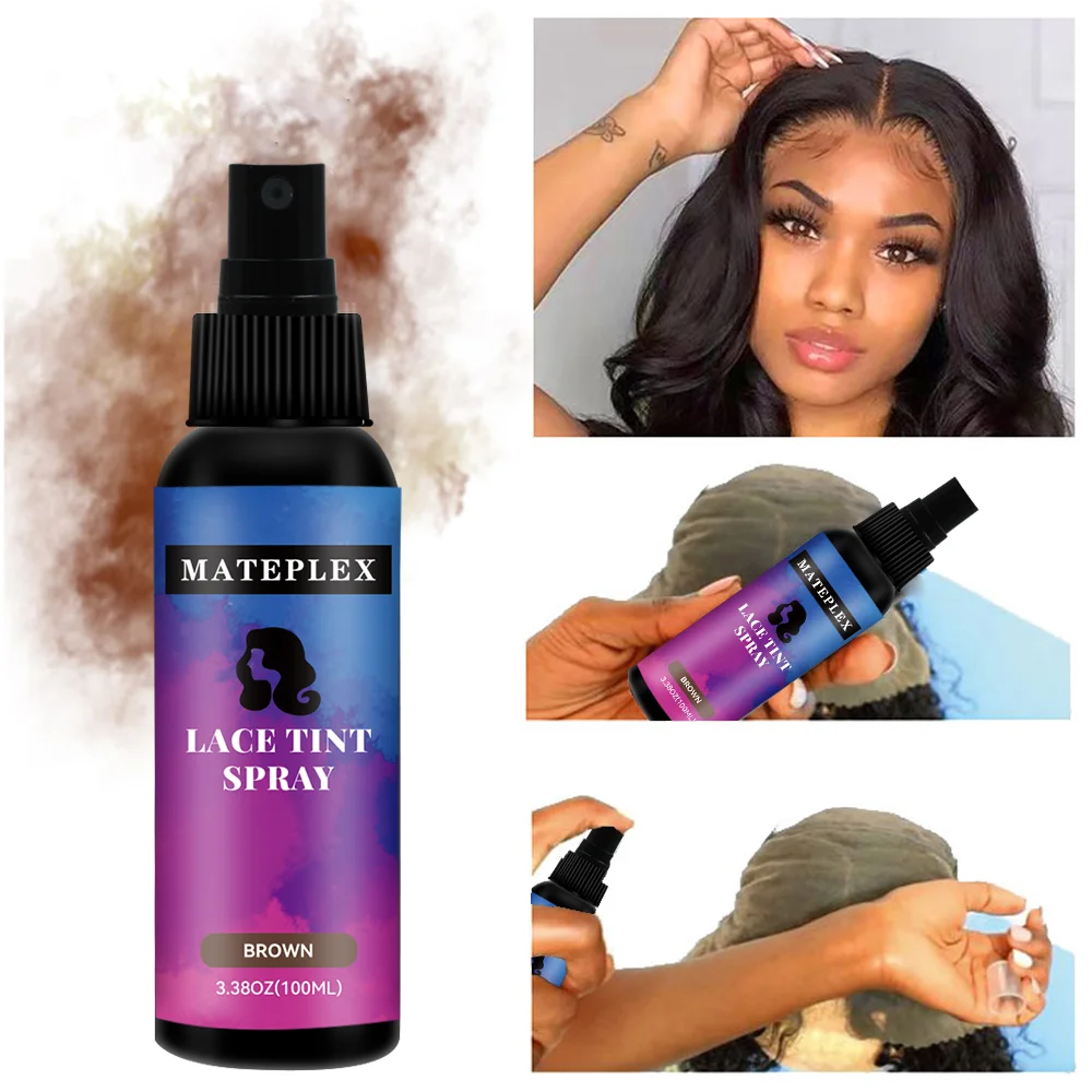 Lace Tint Spray For Wig Frontal Wig Tint Foam Mousse Dark Brown Waterproof Wig Knots Healer Light Brown Hair Dyeing Spray