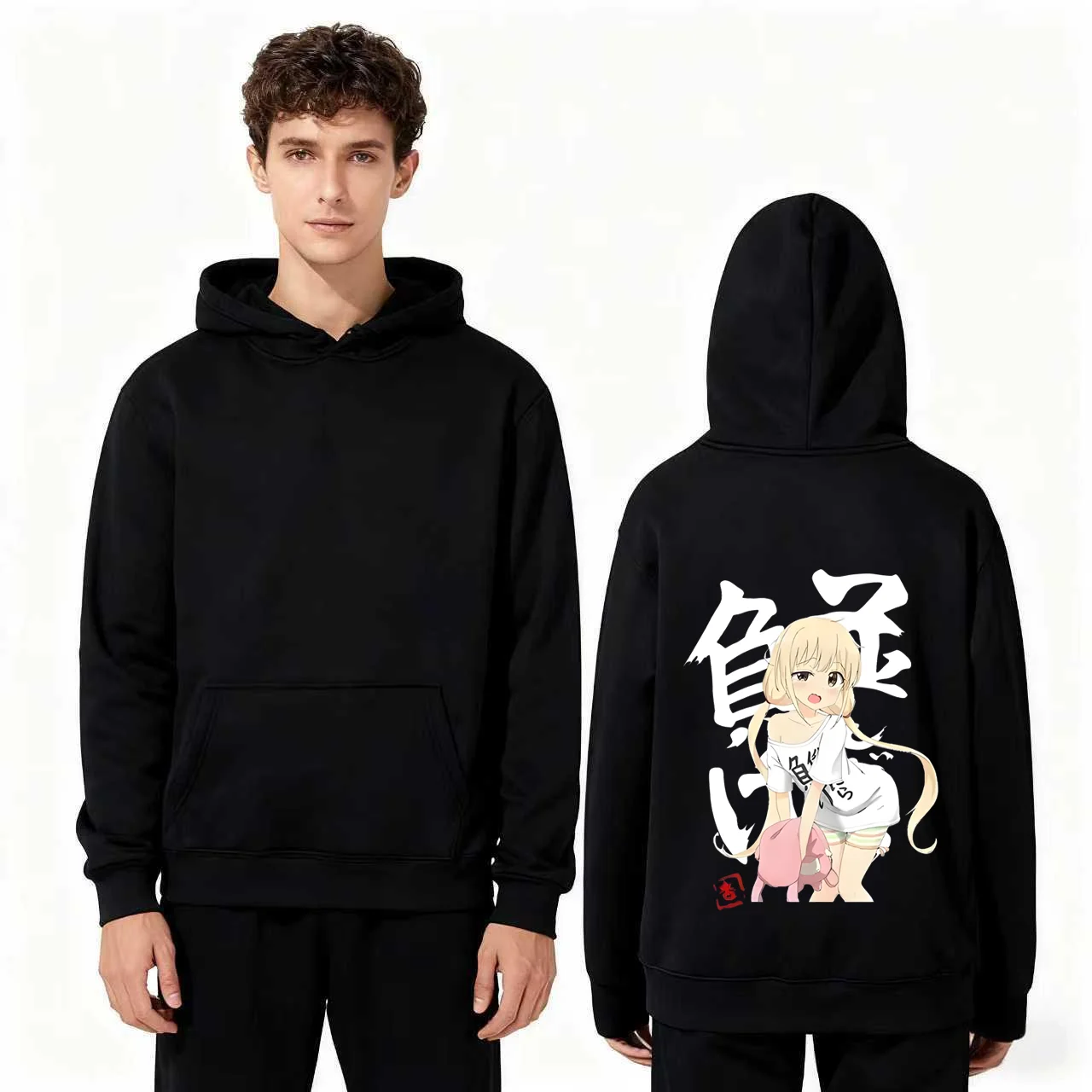

Новинка 2025 года, толстовка с принтом для девочек в стиле аниме, 330 г, тяжелая толстовка унисекс, повседневная уличная одежда, толстовка для мужчин и женщин, модный пуловер
