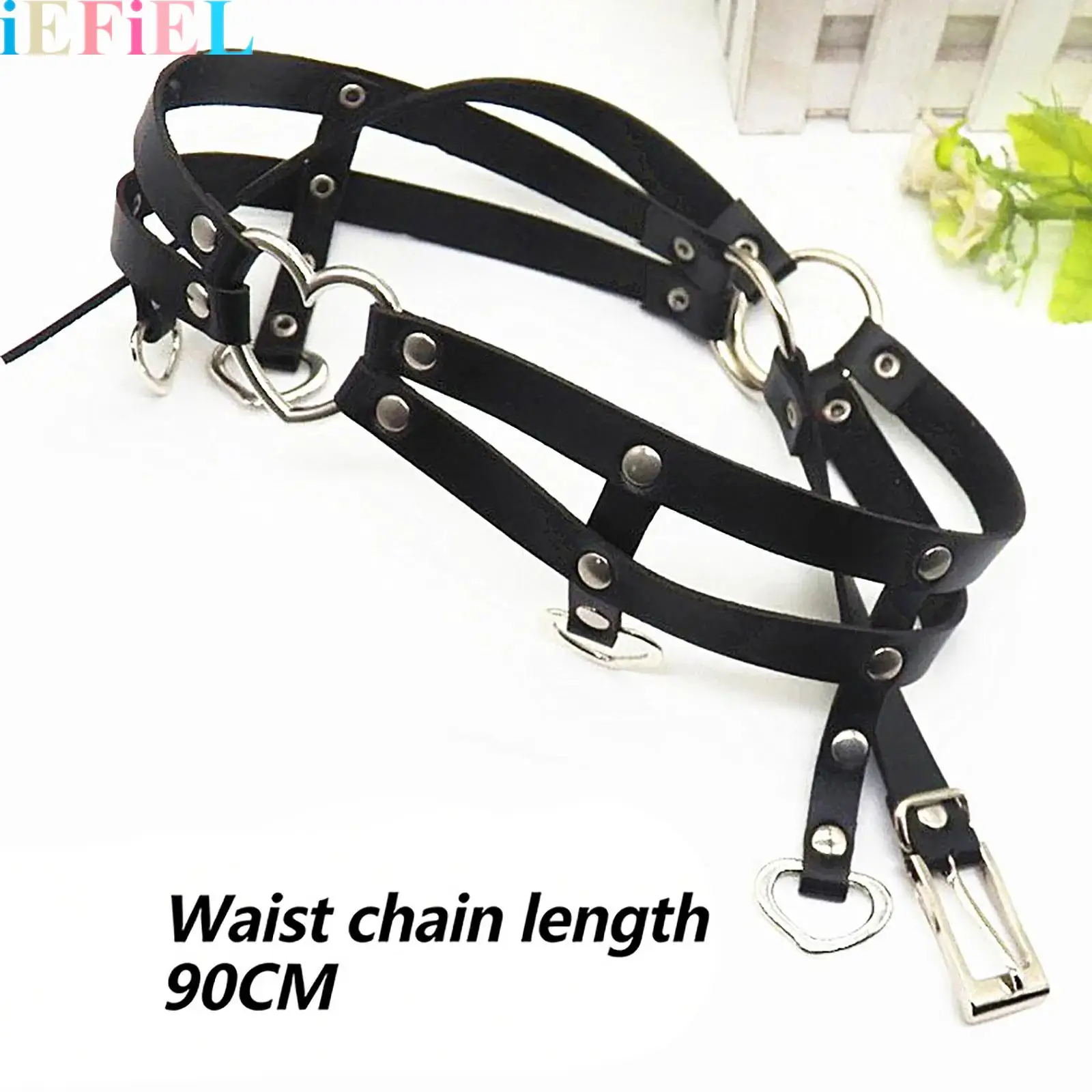 

Woman Adjustable Waist Chain Belt Punk Leather Belts for Women Goth Rock Garters Strap for Street-dance Show Performance